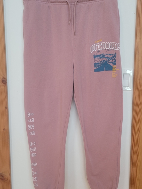 Brooklyn Cloth Pants - Brooklyn Clothing -  Dusty Pink 'Outdoors' Graphic Jogger Sweatpants